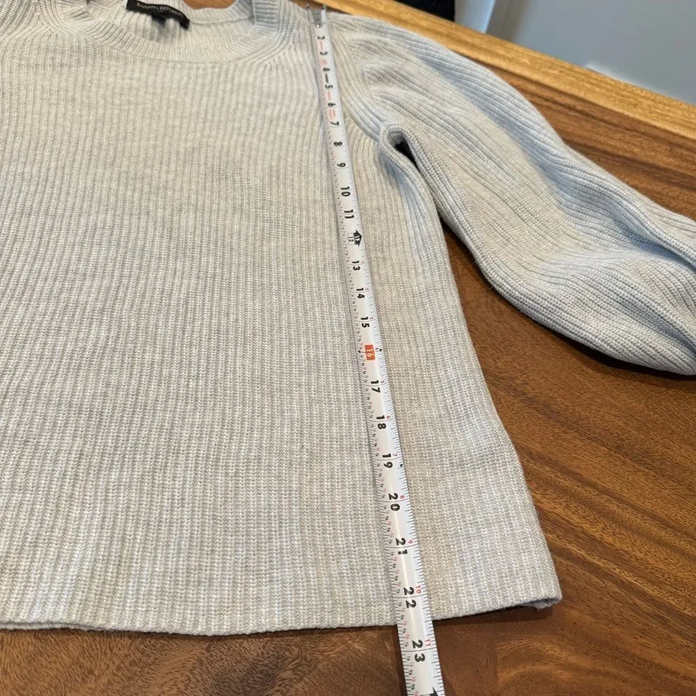 BANANA REPUBLIC Gray Knit Balloon Sleeve Sweater, Size Small